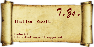 Thaller Zsolt névjegykártya
